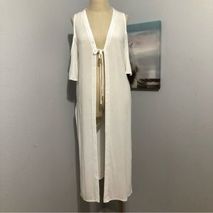 Lulus Lovely Swim Ivory Cover-up Cold shoulders Size M